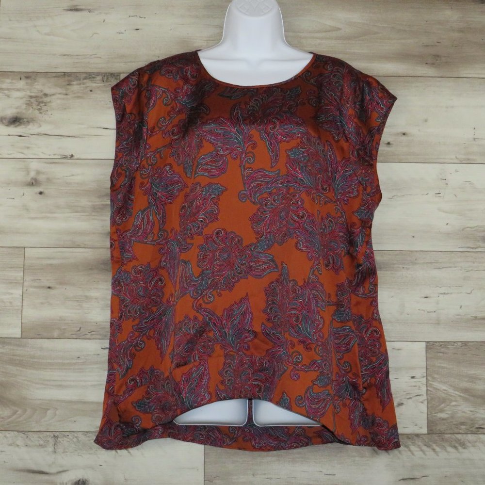 The Limited* Women's Very Short Sleeve Boat Neck High/Low Curved Hem Blouse~ XXL